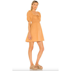 Faithfull the Brand Mariette Mini Dress in Plain Caramel